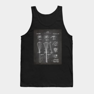 Whisk Patent - Baking Art - Black Chalkboard Tank Top